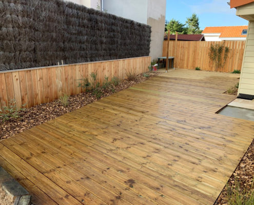 Terrasse en pin La Plaine sur Mer paysagiste jardin des reves