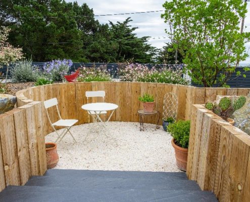 Pornic terrasse enterrée ronde Au Jardin des Rêves