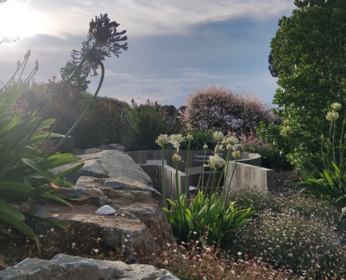 Jardin de reve, terrasse enterrée créer par au jardin des reves, paysagiste pornic, paysagiste la plaine sur mer.