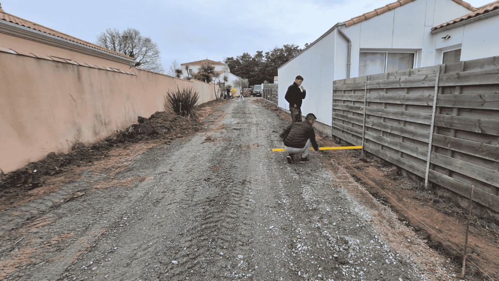 creation d'une allée de jardin, paysagiste pornic, aménagement extérieur pornic