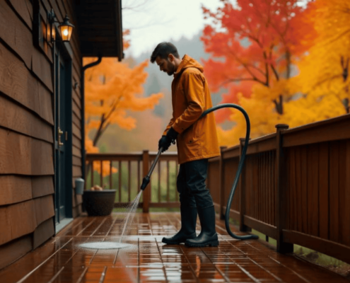 nettoyage terrasse en bois en automne, au jardin des reves, paysagiste pornic, paysagiste la plaine sur mer, saint brevin les pin